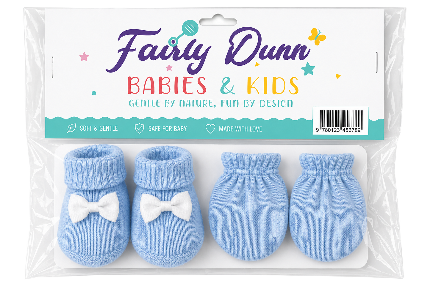 Baby Girl Gift Set – Soft Newborn Outfit, Mittens & Bow Headband (0–6 Months)