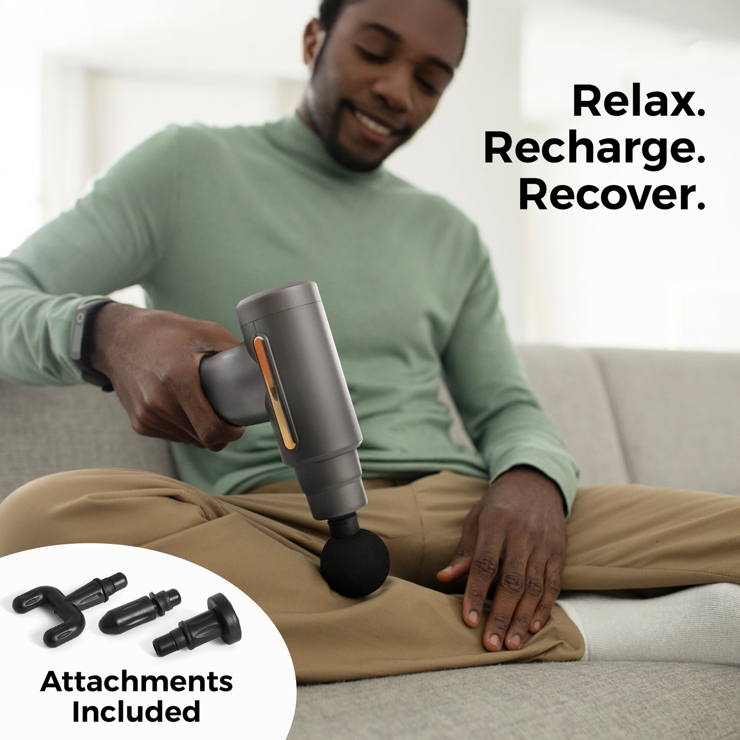 Gift Basket for Dad - 7-Piece Gift Set, Massage Gun, 20 Oz Tumbler, Toiletry Bag, Manicure Kit, Back Scratcher, Keyring & Card - Father’s Day, Birthday, Christmas, Feel Better Gifts