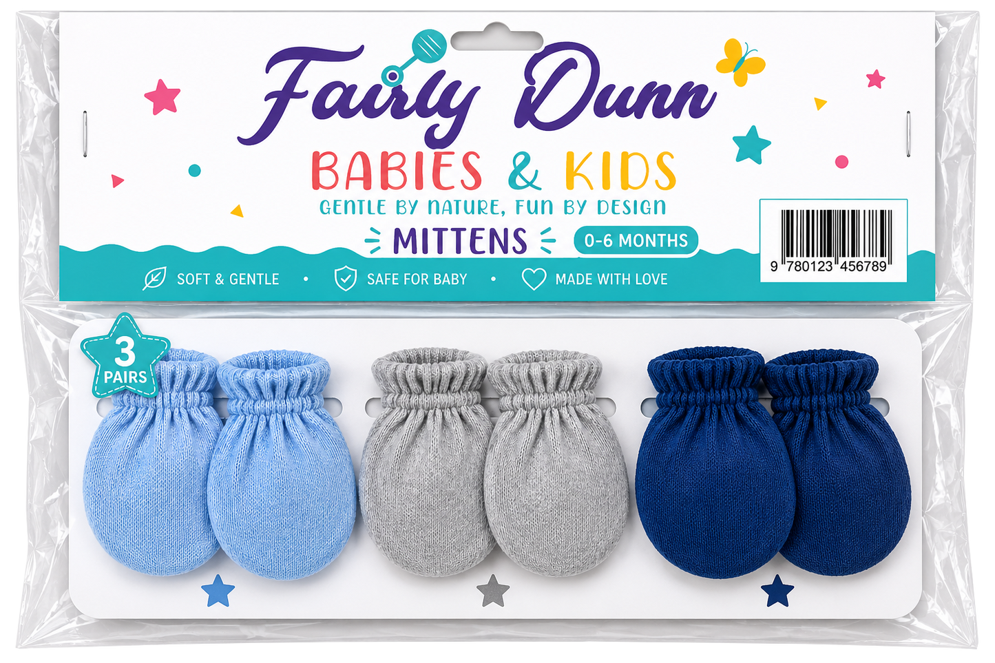 Baby Boy Gift Set – Soft Newborn Outfit, Mittens & Bow Headband (0–6 Months) (Copy)