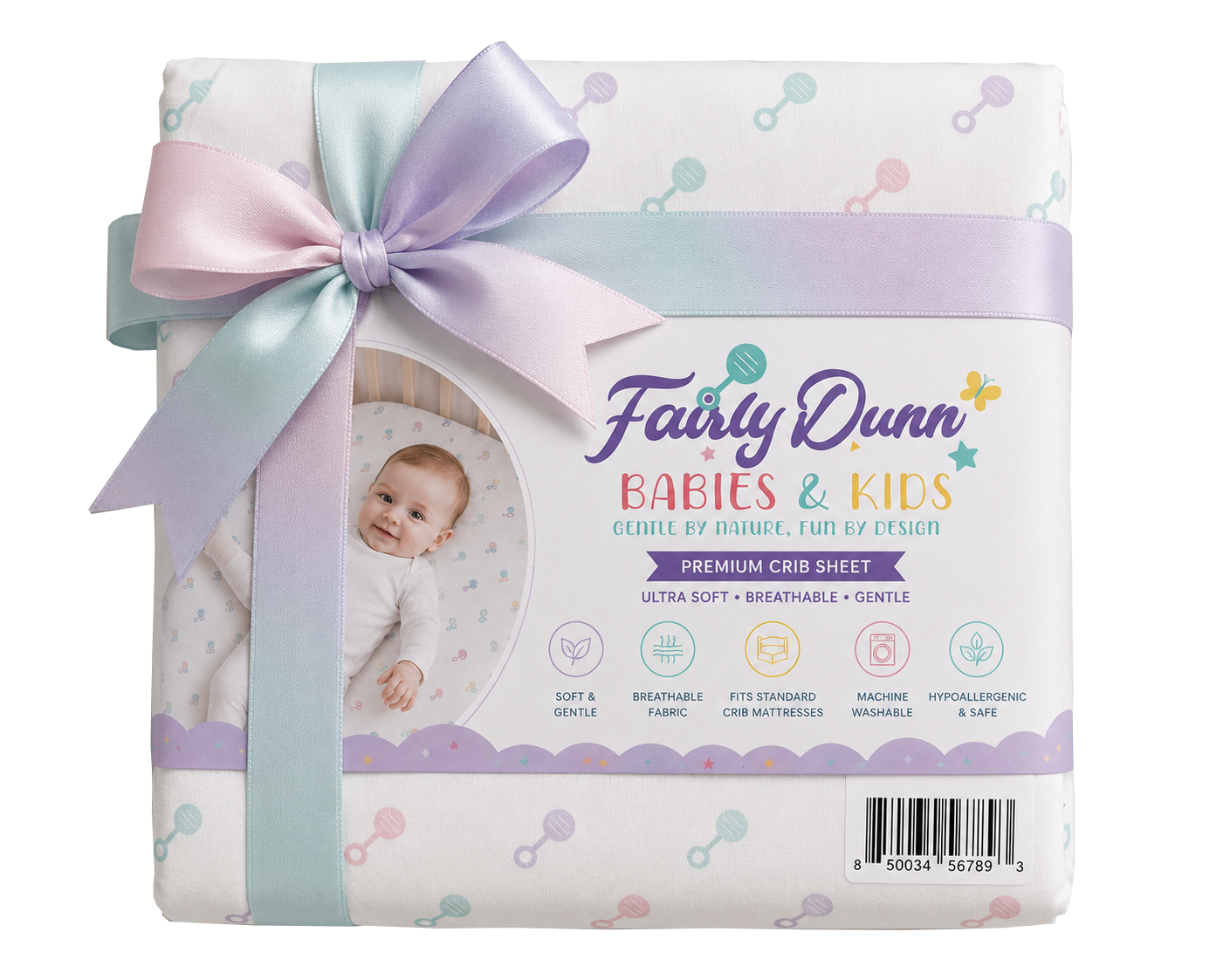 Whimsical Cotton Crib Sheet for Girls – Soft & Breathable Premium Bedding