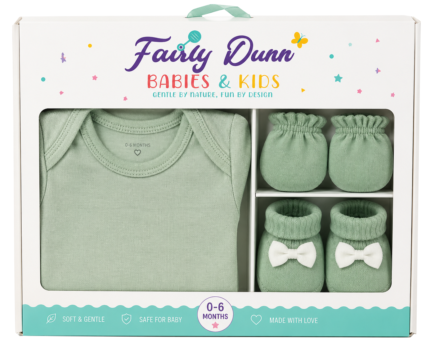 Baby Boy Gift Set – Soft Newborn Outfit, Mittens & Bow Headband (0–6 Months) (Copy)